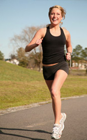 A lady jogging