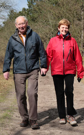 Eldery couple hiking